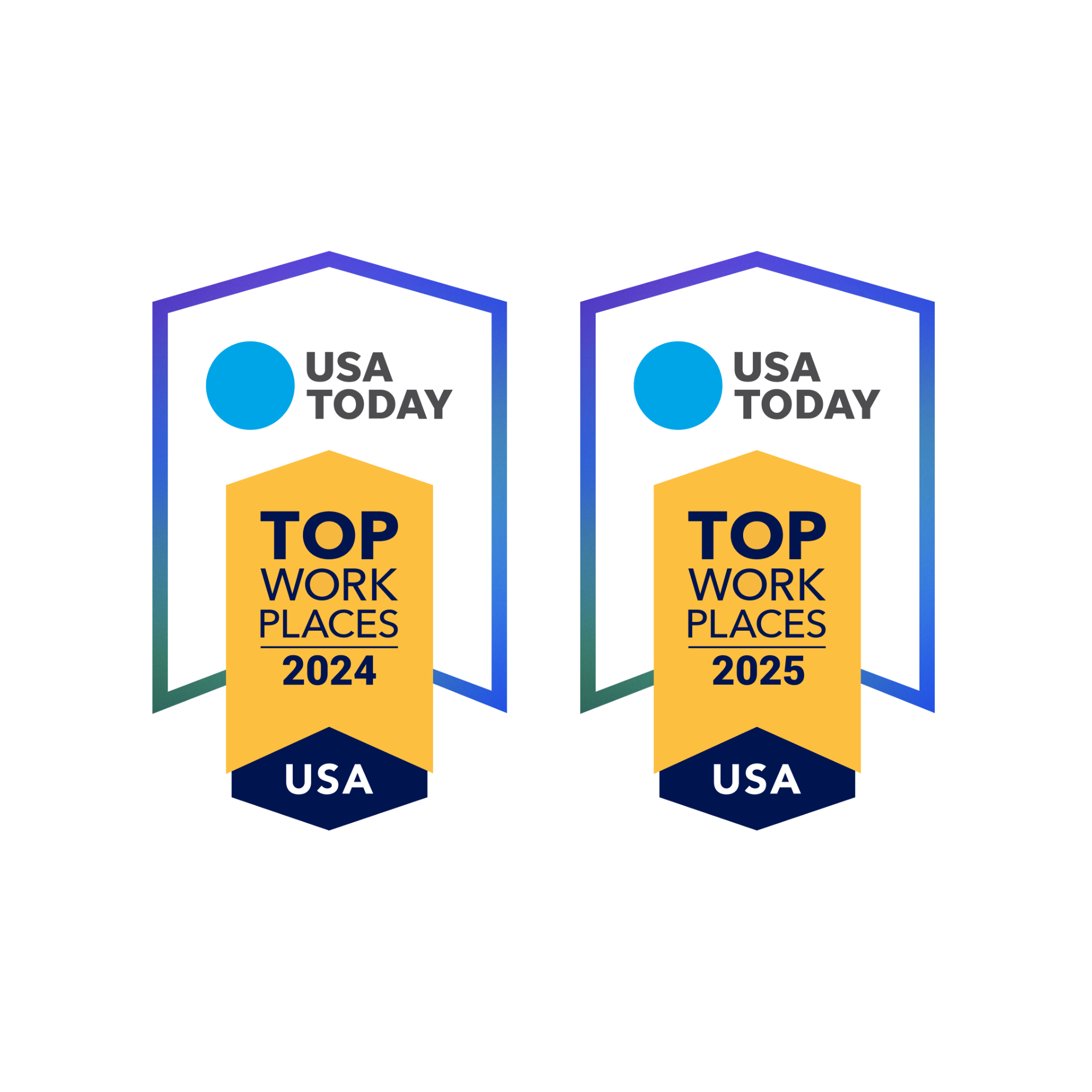 Two USA Today Top Workplaces Awards for the Years 2024 and 2025