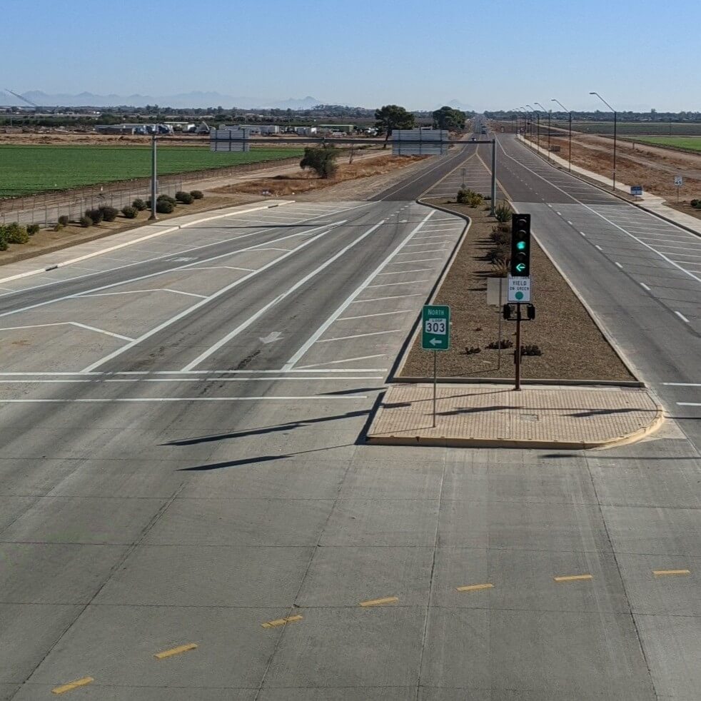 Road with signs